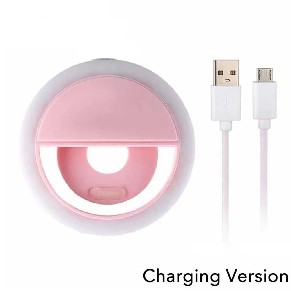 New Handheld Ring LED Rechargeable Fill Light Portable Mobile Phone Live Broadcast Photography Desktop Selfie Light