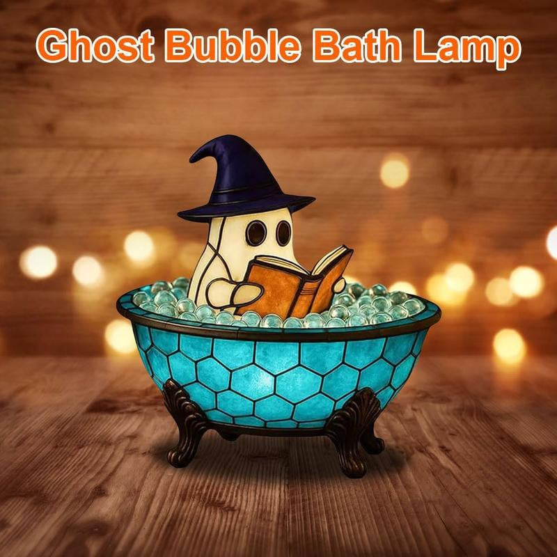 Halloween Ghost Bubble Bath Light, Cute LED Resin Night Lamp for Bathroom Decor, Perfect Party Gift, Halloween Season Bathtub Light