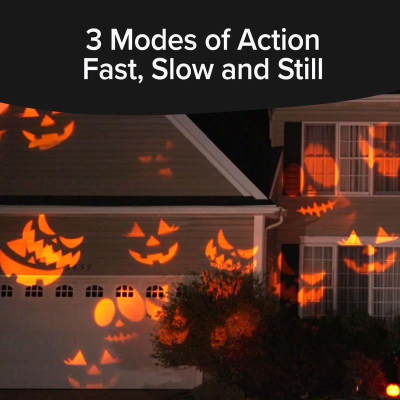 Star Shower Halloween Outdoor LED Projector Lights, Weatherproof Remote Control Spooky Party Lights, 6 Slide Show Patterns Set Ornaments