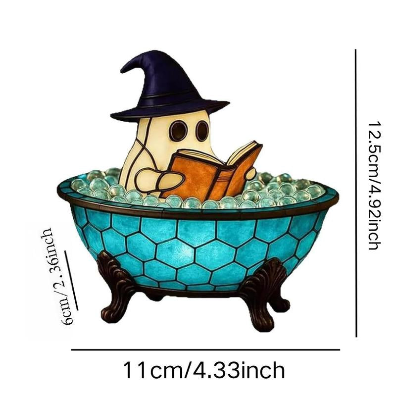Halloween Ghost Bubble Bath Light, Cute LED Resin Night Lamp for Bathroom Decor, Perfect Party Gift, Halloween Season Bathtub Light