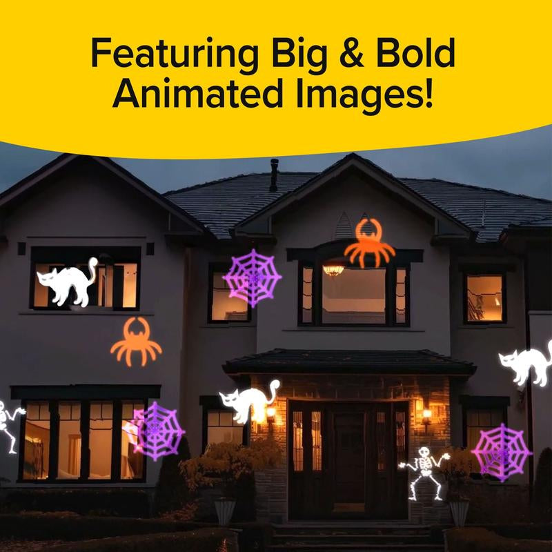 Star Shower Halloween Outdoor LED Projector Lights, Weatherproof Remote Control Spooky Party Lights, 6 Slide Show Patterns Set Ornaments