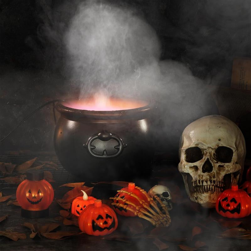 Halloween Mist Maker Fogger Ultrasonic Mist Maker Mini Fog Machine with Waterproof LED Light Flashes, DIY Magic Witch Cauldron, Air Humidifier, Ultrasonic Fogger for Halloween Decoration, Spooky Season, Trick or Treat, Swimming Pool, Pond, Water Fountain