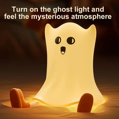 Halloween Pumpkin Night Light - Cute Soft Silicone Safe Lamp with Timing and Dimmable Features for Bedside Decor and Halloween Gifts Metal