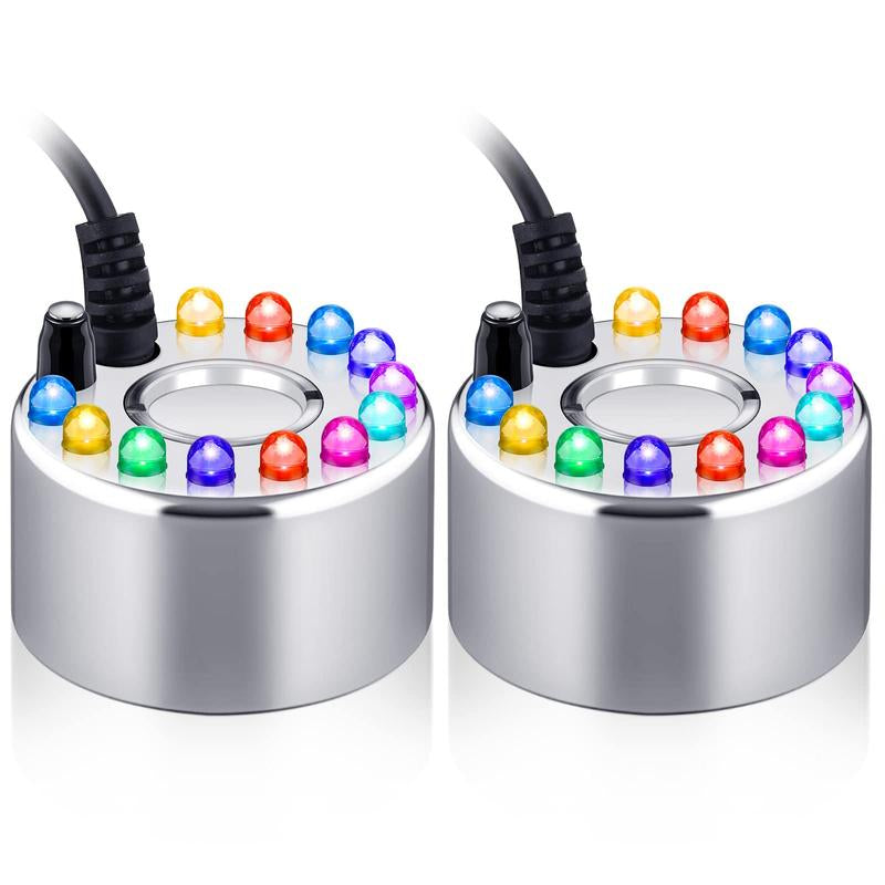 Halloween Mist Maker Fogger Ultrasonic Mist Maker Mini Fog Machine with Waterproof LED Light Flashes, DIY Magic Witch Cauldron, Air Humidifier, Ultrasonic Fogger for Halloween Decoration, Spooky Season, Trick or Treat, Swimming Pool, Pond, Water Fountain