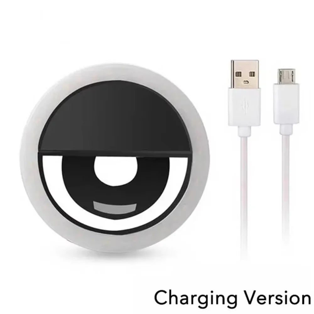 New Handheld Ring LED Rechargeable Fill Light Portable Mobile Phone Live Broadcast Photography Desktop Selfie Light