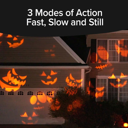 Star Shower Halloween Outdoor LED Projector Lights, Weatherproof Remote Control Spooky Party Lights, 6 Slide Show Patterns Set Ornaments