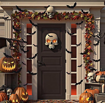 Bougerv 3D Bat Design LED Decorations 12Pcs/24Pcs Set Spooky Ornaments for Home Party Festival Halloween Easy Install Wall Stickers Smooth Application - Decorative