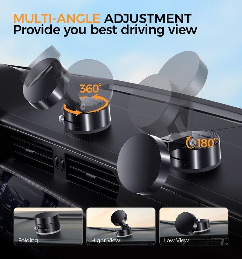 Magnetic Phone Holder Stand, Adjustable & Foldable, Strong Suction Cup, Vacuum Adsorption, Portable Multifunctional Mobile Phone Stand for Car & Multi-Scene Use Vacuum Magnetic